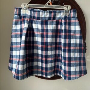 Copper Key Navy and Red Plaid Skater Skirt
